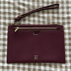 NY&Co Burgundy Wristlet Set with Removable Pouch